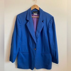Vintage Sag Harbor azure blue classic blazer 100% wool
